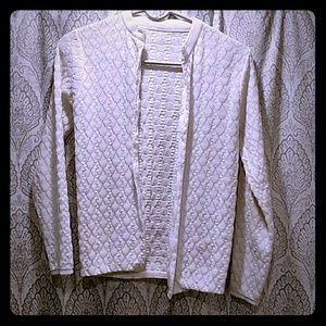White Textured Cardigan