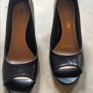 2 Pair!! Black wedges and Nude heels