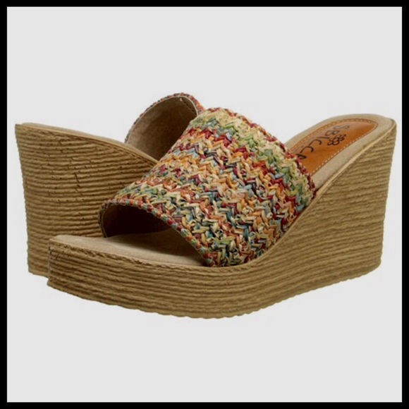 Sbicca Shoes - Sbicca Malibu (red/multi) stylish wedge slide