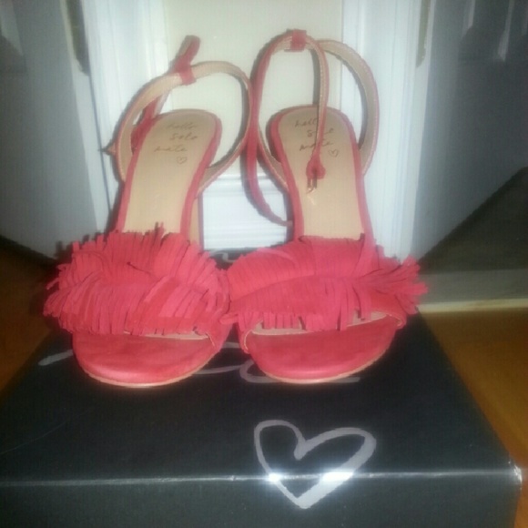Banana republic red ruffle open toe shoes