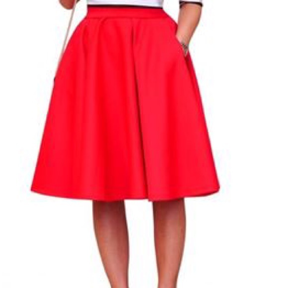 Red Skater Skirt
