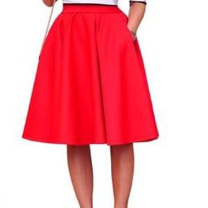 Red Skater Skirt