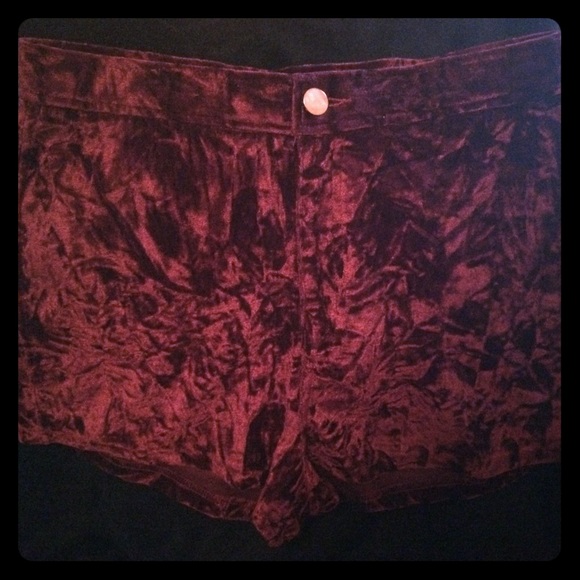 Crushed Velvet High Waisted Shorts