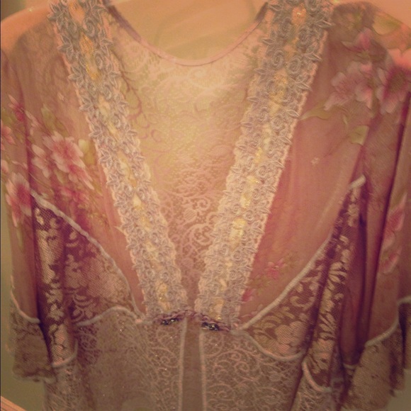 Light pink floral sheer top