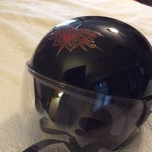 Harley Davidson helmet with shield.