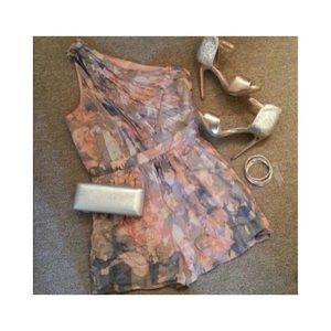 BCBG One Shoulder Romper