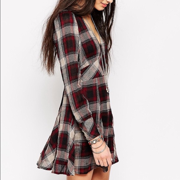 Free People Dresses & Skirts - SOLD FREE PEOPLE Teen Spirit Plaid Mini Dress FF