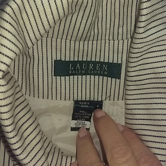 LAUREN Ralph Lauren Striped Peplum Jacket 4 - Picture 4 of 4