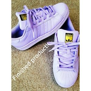 Custom lilac Adidas Superstars