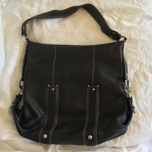 Kenneth Cole leather black purse, Art Deco style