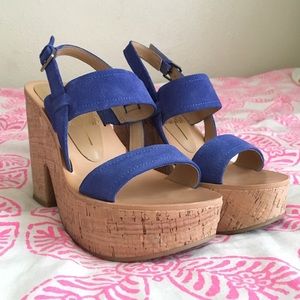 Cobalt Blue Dolce Vita Strap Chunky Heels