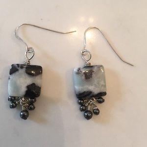 Fishhook sterling silver Quartz Swarovski pearl