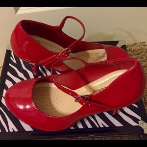 Red Mary Janes