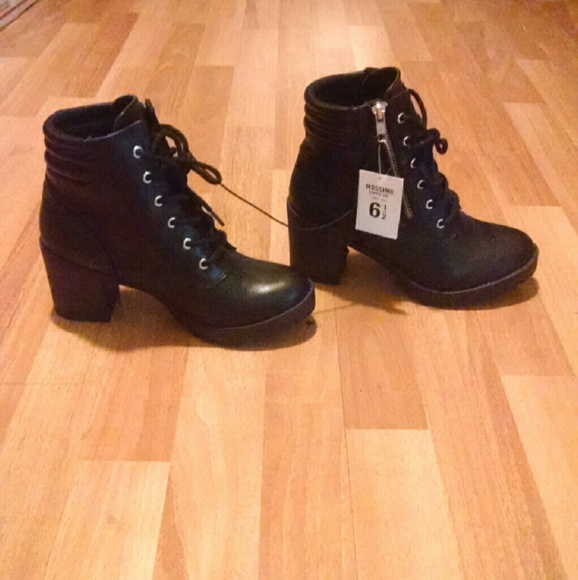 Mossimo Supply Co. black heeled combat boots
