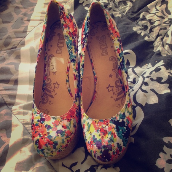 Women's floral wedges