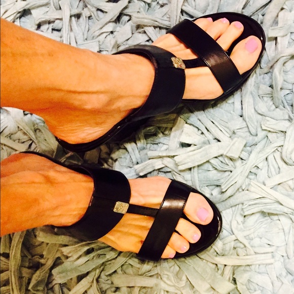 BCBG Black Wedges