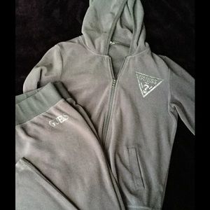 Guess Velour Tracksuit w/ Zip Top Jacket