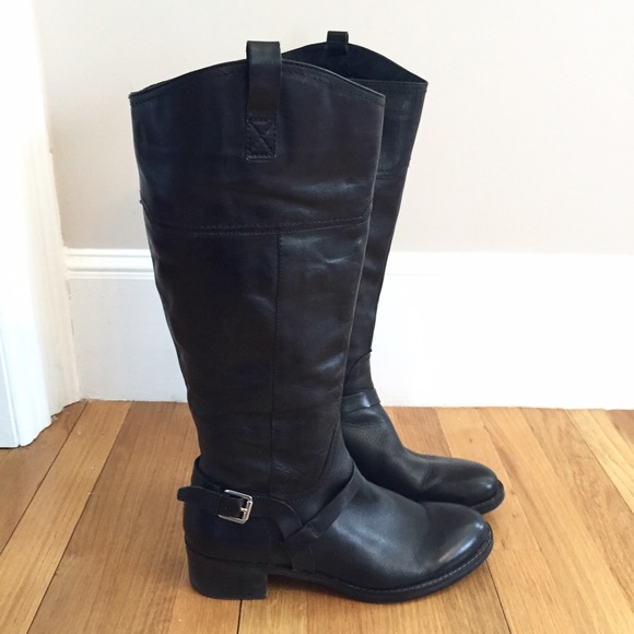 Franco Sarto Black Leather Riding Boots 11