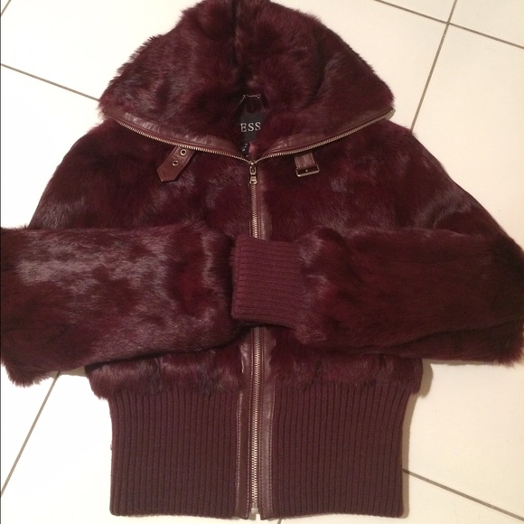 Medium genuine leather and rabbit fur jacket - Picture 1 of 4