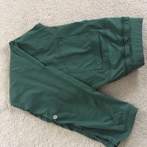 Green Lulu Lemon crop pants. No lining.