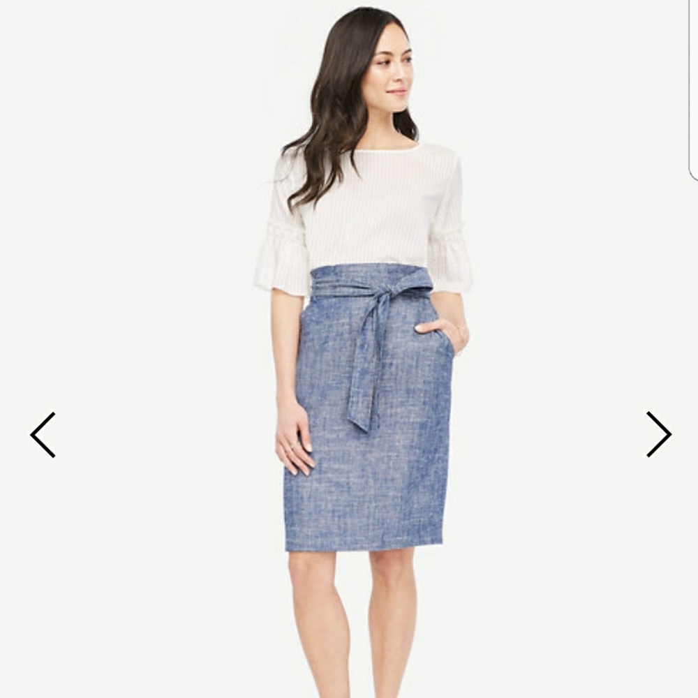 BCBGMAXAZRIA grey button pocket paper bag skirt