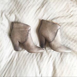 Gray Leather Steve Madden Booties Size 10