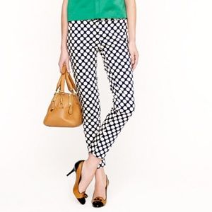 Navy blue and beige polka dot straight leg pants!