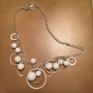 White and silver necklace