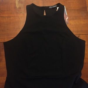 High neck little black dress