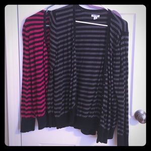 Two long sleeved striped cardigans