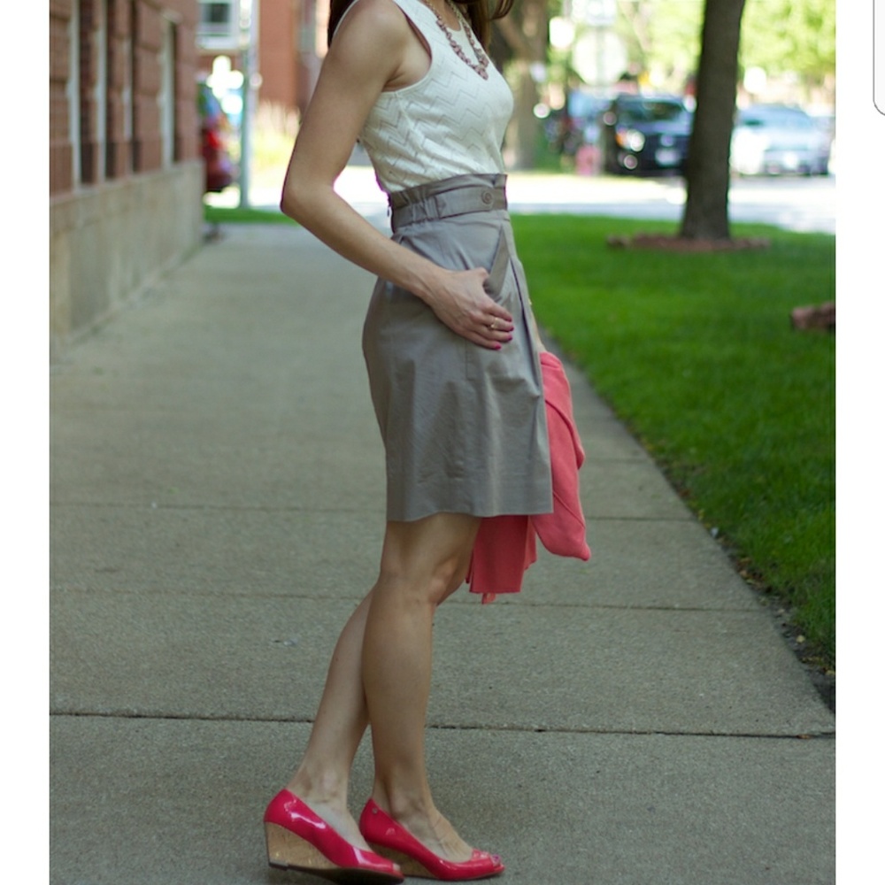 BCBGMAXAZRIA white paperbag skirt