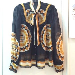 Anna Sui Fall 2015 Abba Mandala Top