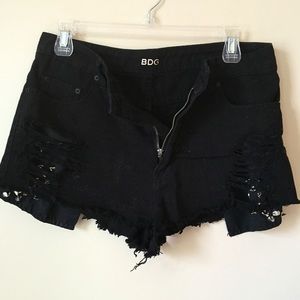 BDG Black Denim Studded Shorts