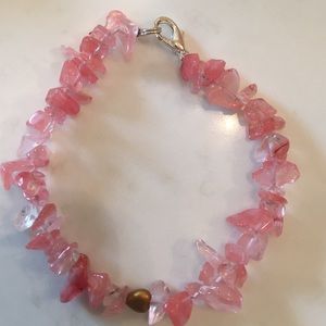 Pink bracelet silver plated clasp