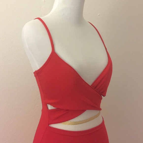 NWOT Red Cut Out Bodycon Dress - Picture 4 of 4