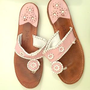 Pink and white jack Rogers