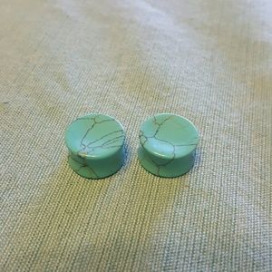 Turquoise double flare plugs 5/8