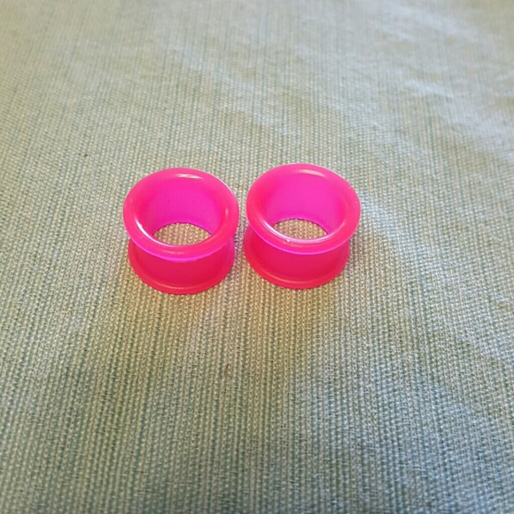 Black and white stone double flare plugs 5/8