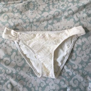 Cream crochet bikini bottoms