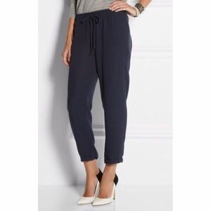 {J. Crew Factory} drawstring navy linen-cotton