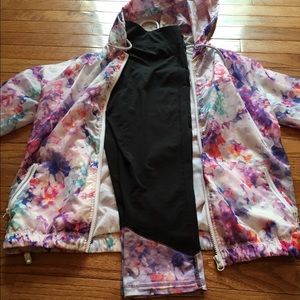 Floral print legging and jacket set