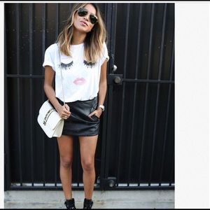 Eyelash Lips Short Sleeve Casual T-Shirt