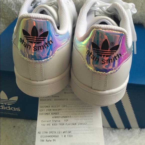 SOLD Adidas Stan Smith Metallic Iridescent Heels - Picture 4 of 4