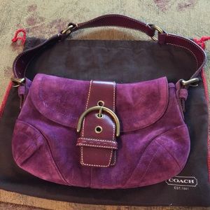 Coach suede small hobo bag