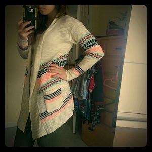 Francesca's long Aztec cardi