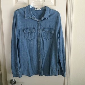 Denim button down
