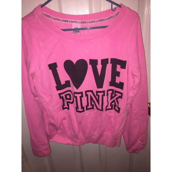 Pink Victoria Secret crew neck sweatshirt