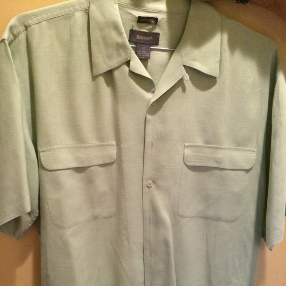 Bruno Soft Linen Light Green Shirt men's