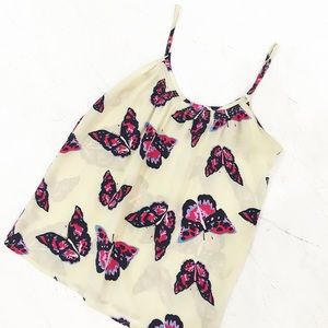 Tucker Butterfly Shirred Tank