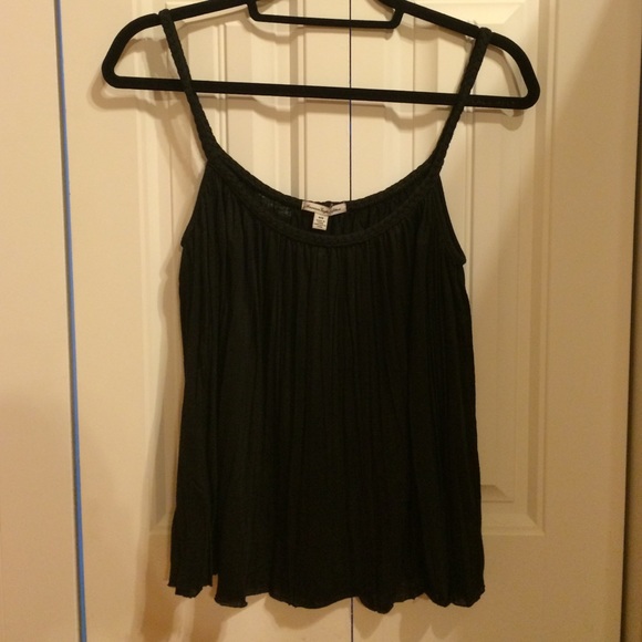 American Eagle Outfitters Black Cotton Tank Top